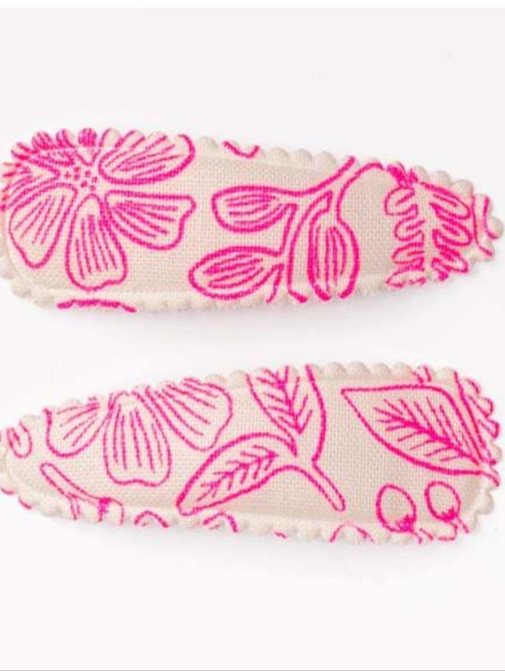 Moxie Neon Pink Floral Hair Clips